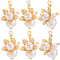 Beebeecraft 10Pcs ABS Plastic Imitation Pearl Pendants, with Real 18K Gold Plated Brass Findings, Flower, Creamy White, 21x14x2mm, Hole: 2mm