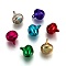 Aluminum Bell Pendants, Mixed Color, 14x11.5x10mm, Hole: 2mm