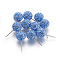 925 Sterling Silver Austrian Crystal Rhinestone Ear Stud, Round, 210_Med.Sapphire, 20x10x1mm