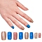 Nail Art Sets, with 24pcs Plastic Nail Tips, 24pcs Double Side Jelly Nail Glue , Colorful, 14.5~23x7~14mm, about 24pcs/set