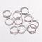 Platinum Color Brass Open Jump Rings, Cadmium Free & Nickel Free & Lead Free, 18 Gauge, 8x1mm, Inner Diameter: 6mm, about 70pcs/10g