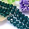 Faceted Teardrop K9 Glass, Imitation Austrian Crystal Bead Strands, Grade AAA, Teal, 10x8mm, Hole: 0.9~1mm, about 40pcs/strand, 15.7 inch