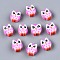 Handmade Polymer Clay Beads, Owl, Lavender Blush, 9~10.5x8~10x4~5mm, Hole: 1.6mm