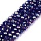 Electroplate Glass Beads Strands, AB Color Plated, Faceted, Rondelle, Blue, 4x3mm, Hole: 0.4mm, about 113~115pcs/strand, 16.14~16.34 inch(41~41.5cm)