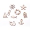 Sailing Theme Wooden Cabochons/Pendants, Laser Cut Wood Shapes, Mixed Shapes, BurlyWood, 10~24.5x9.5~26x2.5mm