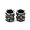 Column 304 Stainless Steel European Beads, Large Hole Beads, Antique Silver, Gear, 10x9mm, Hole: 6mm