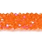 Transparent Electroplate Glass Beads Strands, AB Color Plated, Faceted, Bicone, Orange Red, 4x4mm, Hole: 0.8mm, about 82~85pcs/strand, 30.5~31cm