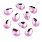 Acrylic Rhinestone Flat Back Cabochons, Faceted, Bottom Silver Plated, Drop, Pearl Pink, 14x10x3.5mm