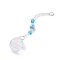 Faceted Crystal Glass Ball Chandelier Suncatchers Prisms, with Alloy Beads, Sky Blue, 190mm