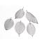 Electroplated Natural Leaf Big Pendants, with Iron Findings, Black Plated, 55~85x25~40x1mm, Hole: 3x6mm