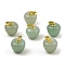 Natural Green Aventurine Teacher Apple Charms, with Golden Plated Brass Snap on Bails, 14.5x14mm, Hole: 6.5x4mm