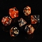 Acrylic Polyhedral Dice Set, for Playing Tabletop Games, Square, Rhombus, Triangle & Polygon, Coconut Brown, 14~20x14~20x14~20mm, 7pcs/set