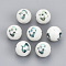 Electroplate Glass Beads, Round with Constellations Pattern, Green Plated, Pisces, 10mm, Hole: 1.2mm