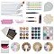 Manicure Tools Kits, with Brushes Pens, Nail Art Decorations/Stickers, Foil Chip Flake, Finger Toe Splitter, Manicure Sponge, Scrub Cleaning Brushes, Tweezers and Plastic Box, Mixed Color