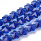 Transparent Glass Beads, Faceted, Plum Blossom, Blue, 10x10x7mm, Hole: 1mm