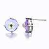 Brass Stud Earrings GLAA-S193-039B-P-3