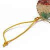 Chakra Flat Round with Tree of Life Wire Wrapped Wind Chimes HJEW-H054-01-3
