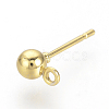 Iron Ball Stud Earring Findings KK-R071-09G-NF-1