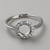 Sterling Silver Open Cuff Ring Findings STER-WH0061-21D-1