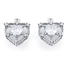 Brass Micro Pave Clear Cubic Zirconia Charms KK-N216-560P-2