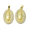 Rack Plating Brass Micro Pave Cubic Zirconia Pendants KK-R157-14A-G-1