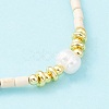 Synthetic Turquoise & Natural Pearl Beaded Necklace NJEW-M201-02A-3