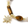 Brass Star Charm Bracelet BJEW-C051-43G-2