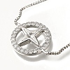 Rack Plating Brass Micro Pave Clear Cubic Zirconia Box Chain Ring with Star Link Slider Bracelets BJEW-H614-07P-2