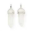 2Pcs Natural Quartz Crystal Double Terminated Pointed Pendants G-YW0002-05F-2