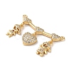 Brass Pave Cubic Zirconia Pendants KK-M287-05G-C-2