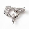 Brass Micro Pave Clear Cubic Zirconia Fold Over Clasps KK-K271-09P-2