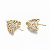 Brass Micro Pave Clear Cubic Zirconia Peg Bails Pendants KK-S356-120G-NF-2
