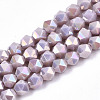 Electroplate Opaque Glass Beads Strands EGLA-T019-05R-1