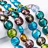 Handmade Silver Foil Glass Beads Strands X-SL109-4
