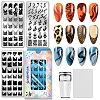 Stainless Steel DIY Nail Art Templates MRMJ-WH0092-224-1