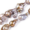 Natural Baroque Pearl Keshi Pearl Beads Strands PEAR-S019-04D-3
