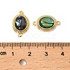 Natural Paua Shell Oval Connector Charms KK-G538-47G-3