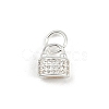 925 Sterling Silver Micro Pave Clear Cubic Zirconia Lock Charms STER-K183-04S-1