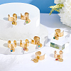 8Pcs 8 Color Birthstone Rhinestone & 201 Stainless Steel Flat Round Charm Rings Set RJEW-AB00003-4