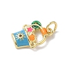 Brass Micro Pave Cubic Zirconia Charms KK-A273-15G-01-2
