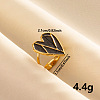 Vintage 304 Stainless Steel Enamel Cuff Ring YV6169-3-1