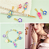 Summer Theme Plumeria Flower & Flip Flops Pendant Stitch Markers HJEW-AB00407-5