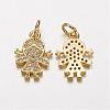 Electrophoresis Brass Micro Pave Cubic Zirconia Charms ZIRC-P047-14G-1