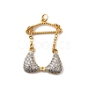 Brass Micro Pave Clear Cubic Zirconia Clothes Pendants KK-I360-014G-02-1