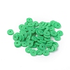 Flat Round Handmade Polymer Clay Beads CLAY-R067-6.0mm-08-4