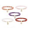 Gemstone Bead Stretch Bracelets BJEW-JB09126-1
