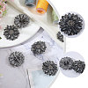 6Pcs Alloy Glass Buttons BUTT-CA0001-24-4