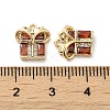 Brass with Glass Rhinestone Charms KK-H455-36G-3