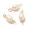 Natural Cultured Freshwater Pearl Beads Links Connectors PALLOY-JF00941-02-2