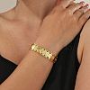 Brass Coin Link Chain Bracelet QR2720-1-6